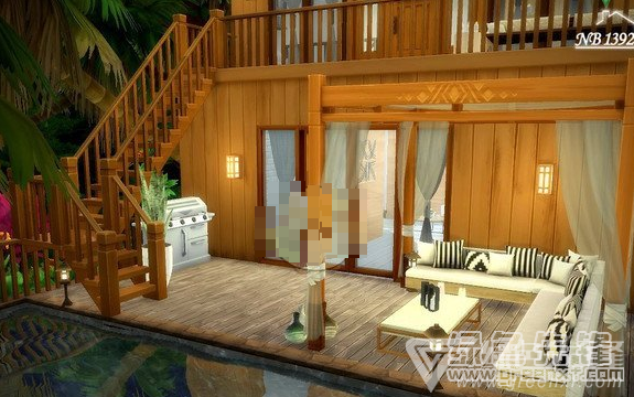 模拟人生4热带双层木屋MOD(模拟人生4双层木屋模型)V1.0 免费版2