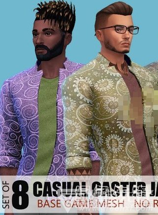 模拟人生4男款鲜艳印花衬衫MOD(模拟人生4印花衬衫补丁)V1.0 最新版2