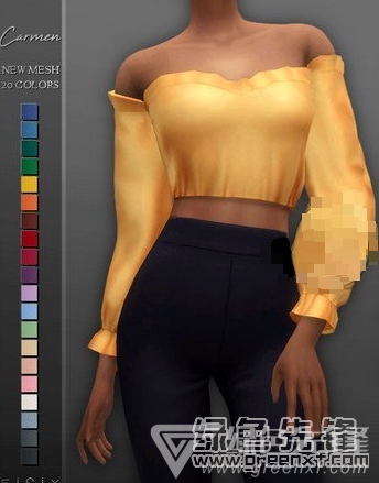 模拟人生4女性花边露肩上衣MOD(模拟人生4露肩上衣补丁)V1.0 免费版2