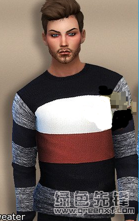 模拟人生4男款条纹多色毛衣MOD(模拟人生4多色毛衣补丁)V1.0 绿色版1