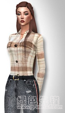 模拟人生4女款休闲格子衬衫MOD(模拟人生4格子衬衫补丁)V1.0 绿色版2