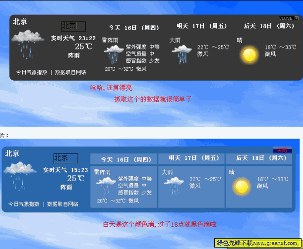 天气预报 中文绿色网络版