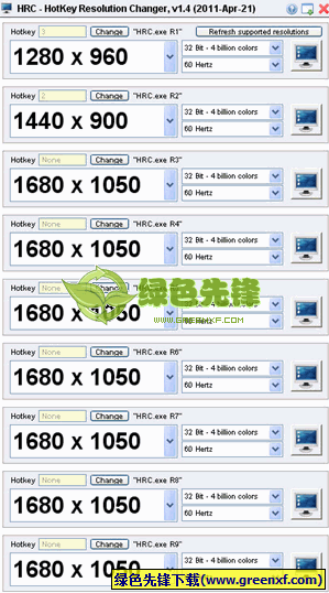 HotKey Resolution Changer[屏幕分辨率一键设置]V1.81 绿色版