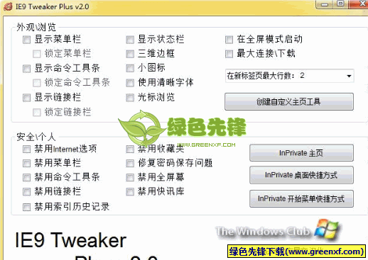 IE9 Tweaker Plus(IE9优化设置器)V2.1 单文件绿色版