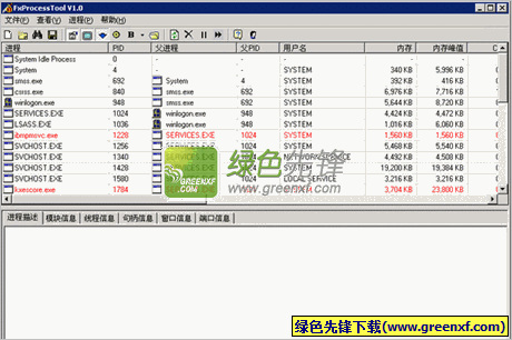 强力进程管理器(fxprocesstool)V1.0.2 绿色版