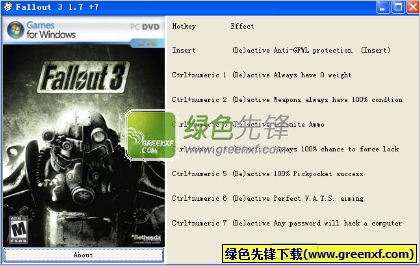 辐射3修改器(七项属性作弊器)V1.7 免费版