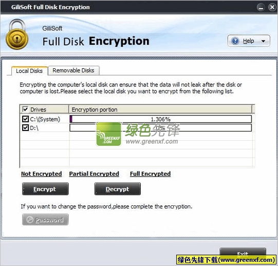 电脑硬盘加密工具(Gilisoft Full Disk Encryption)V3.5.1 免费无限制版