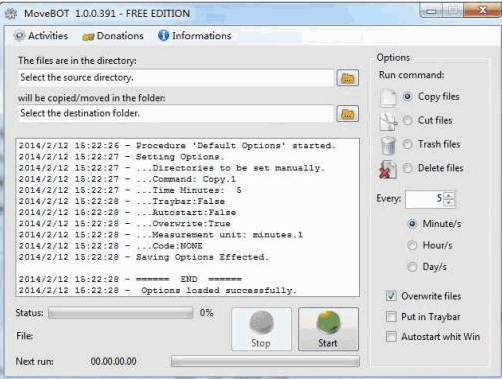 MoveBot(文件夹定时复制移动监控器)V1.00 绿色版