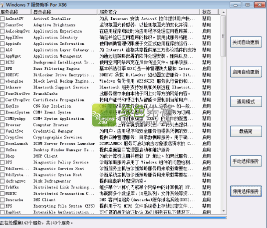 Windows7服务助手(win7系统服务优化)V2.0 绿色版