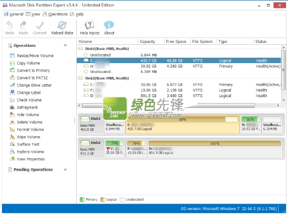 Macrorit Disk Partition Expert Unlimited Portable(硬盘分区管理工具)V3.8.1 绿色版