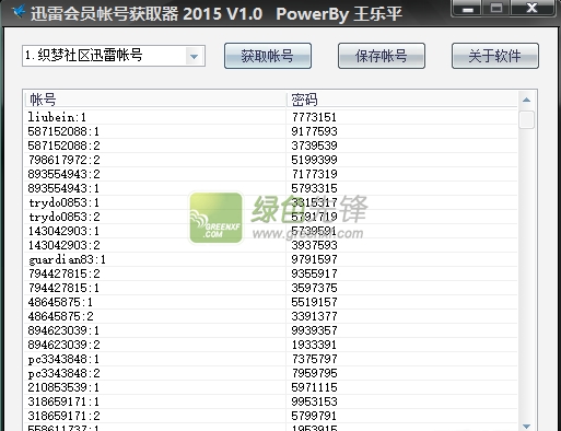 王乐平迅雷会员账号获取器2015(迅雷会员获取器)V1.1 绿色版