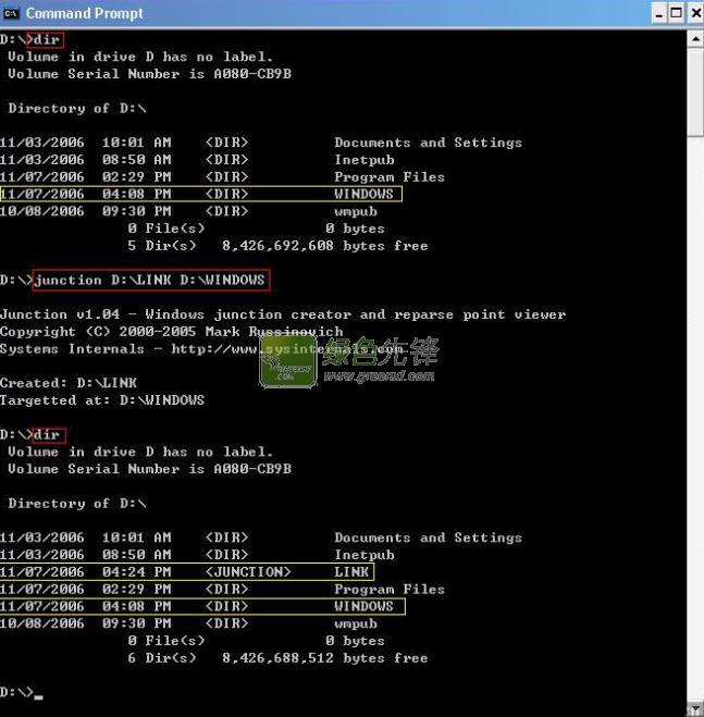 Junction.exe下载(Junction.exe命令行工具)V1.07 最新绿色版