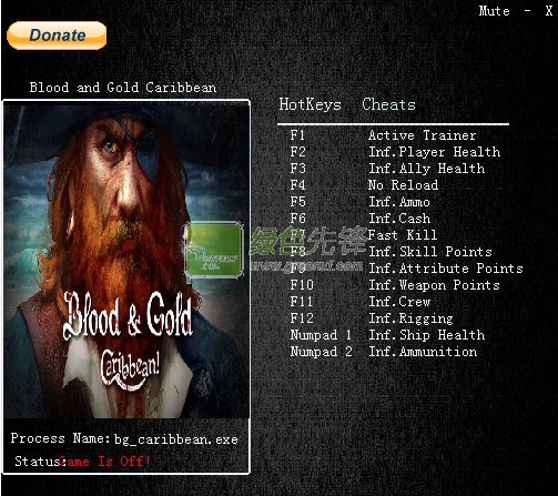 鲜血与黄金加勒比修改器(14项作弊器) 最新免费版
