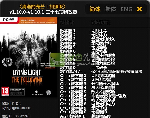 古墓丽影崛起修改器(13项作弊器) 风灵月影版