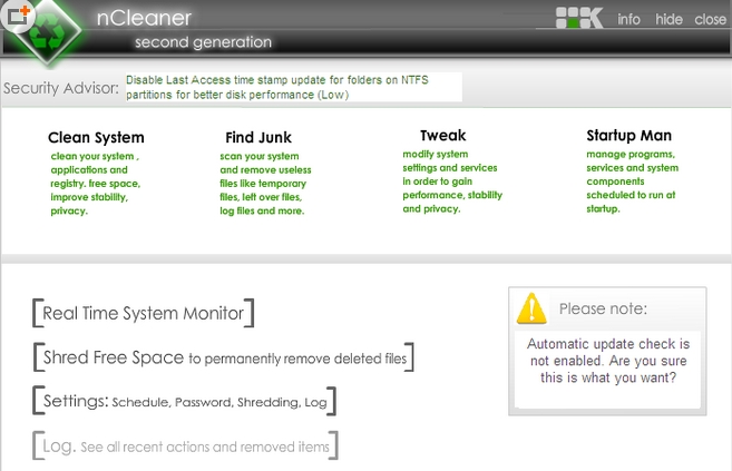 nCleaner(系统清理器及清除电脑痕迹)V2.3.5 最新安装版