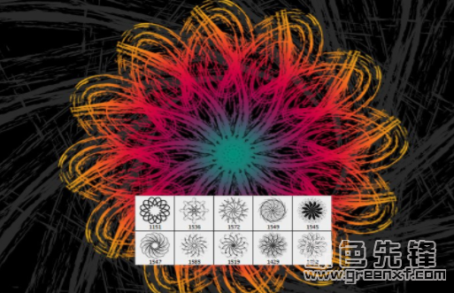 泼溅风格的分形花纹图案PS笔刷(分形花纹图案笔刷工具)V1.0 免费版1