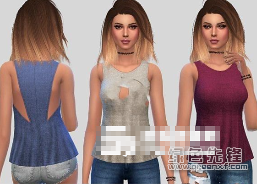 模拟人生4无袖圆领上衣MOD