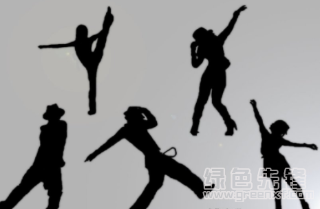 舞蹈姿势图案Photoshop轮廓剪影素材(舞蹈姿势笔刷工具)