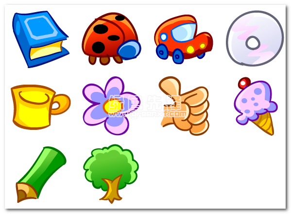 五彩迷你用品(五彩迷你用品卡通图标) 简化版1