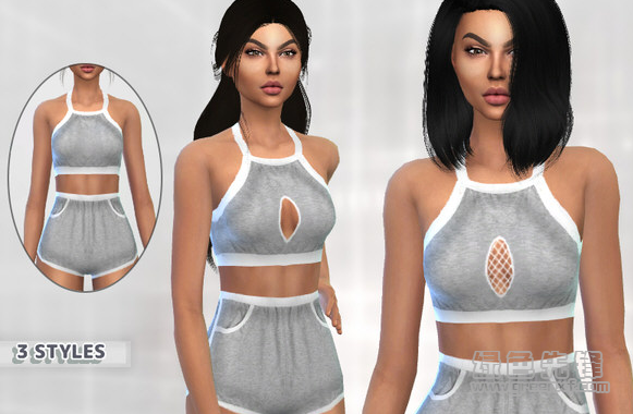 模拟人生4 v1.31女士健身房运动背心短运动裤套装MOD(模拟人生4运动套装) 绿色版1