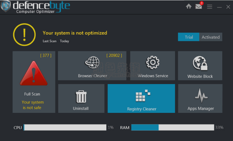 Defencebyte计算机性能优化程序(电脑性能优化软件)V3.7.1 最新版1