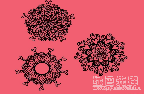 手绘漂亮的爱心花纹图案PS笔刷(情人节装饰花纹笔刷素材)V1.0 正式版1