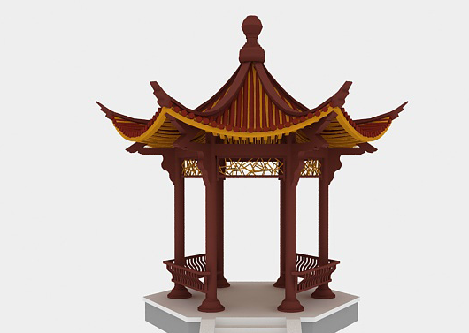 公园凉亭3d模型下载(公园景观设计3d凉亭模型obj文件)V1.00 绿色版3