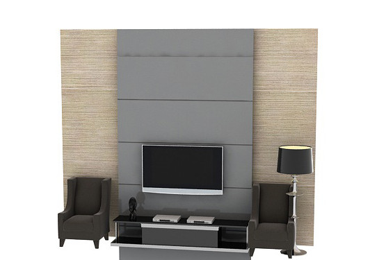 简约电视背景墙3d模型下载(现代简约风格电视背景墙装饰3dmax模型工具)V1.00 绿色版2