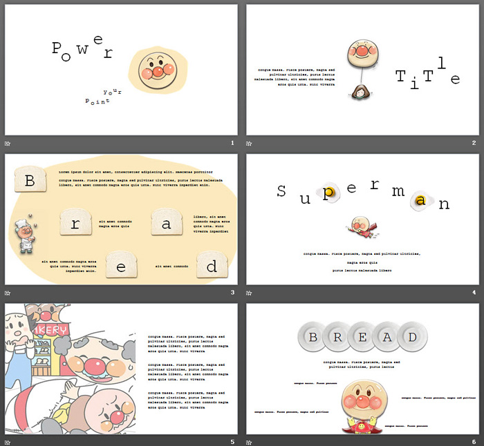 面包超人动画主题PPT模板下载(面包超人模板)