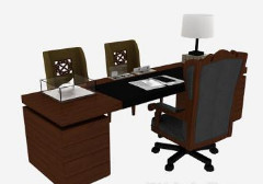 办公桌3d模型(现代经理实木办公桌3d模型obj辅助)V1.00 绿色版